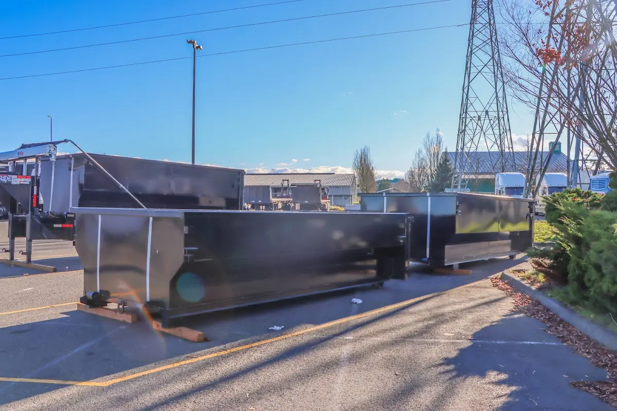 Roll-off dumpster ready for waste disposal at job site for Construction Dumpster Rental in Hazle